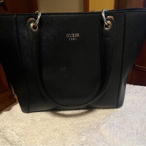 Black GUESS Saffiano Vegan Leather Tote bag